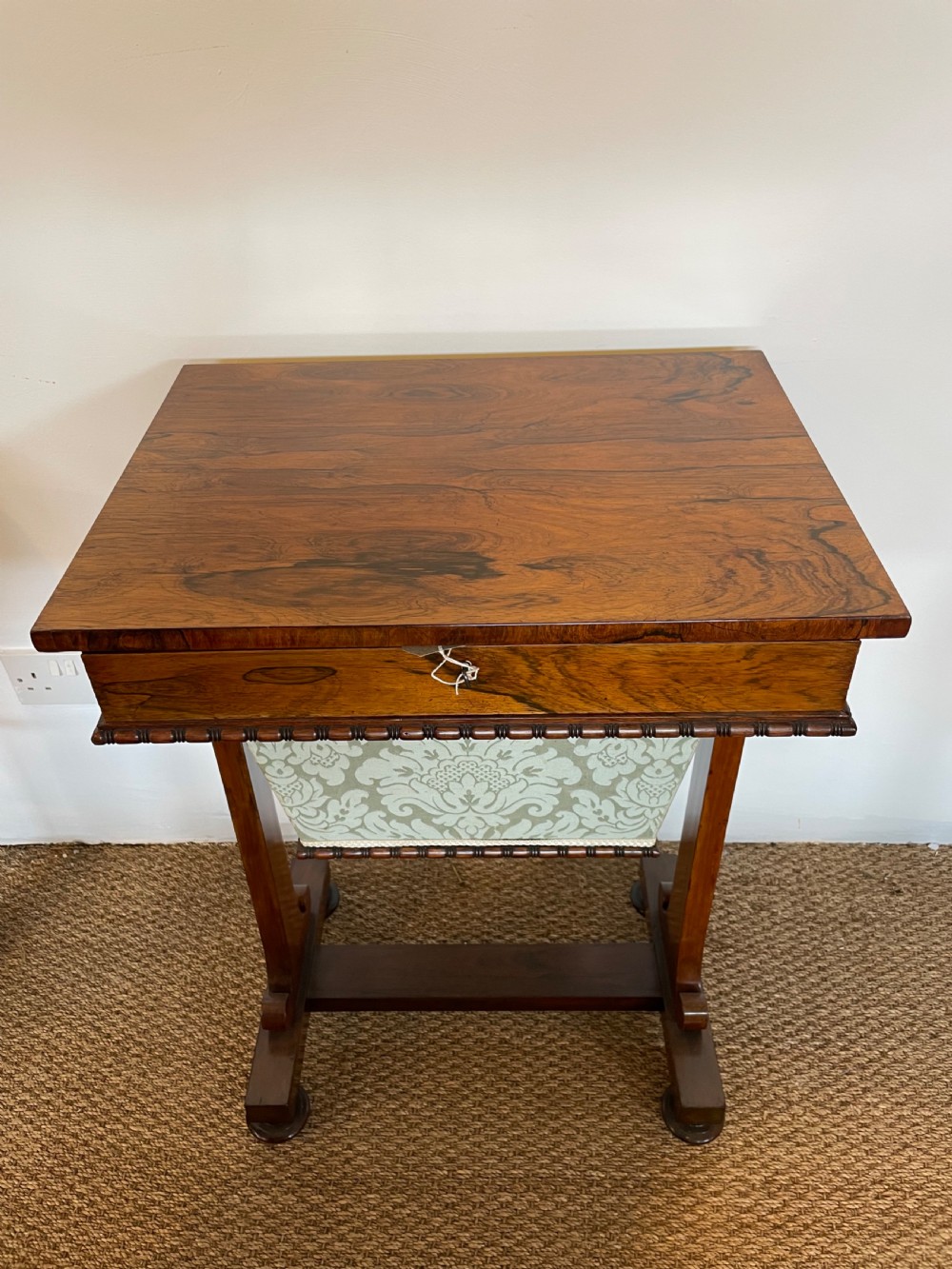 Victorian pale rosewood worktable View III