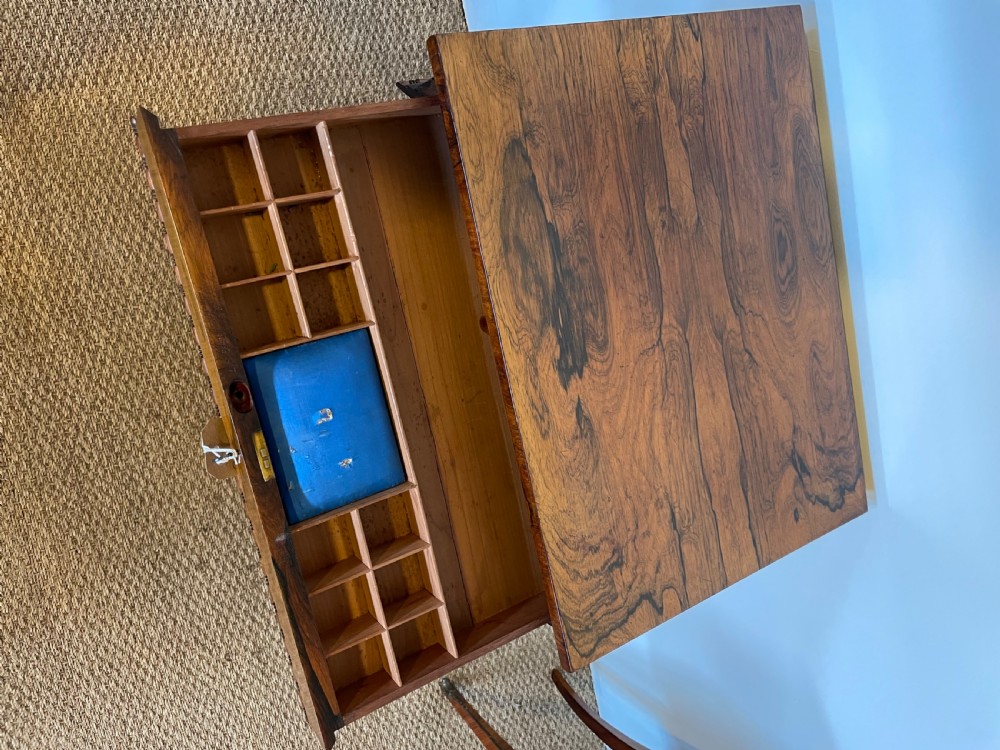 Victorian pale rosewood worktable View VII