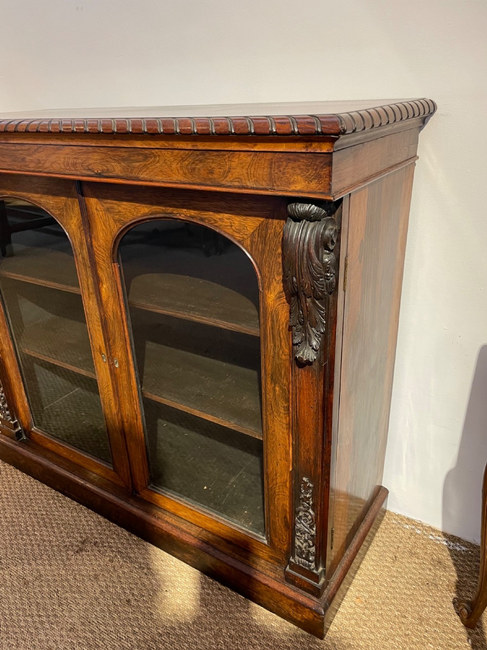 Small rosewood 2 door boookcase  View II