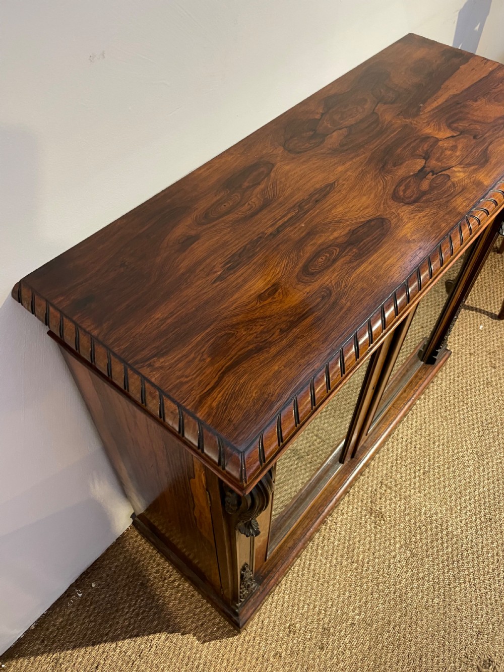 Small rosewood 2 door boookcase  View III
