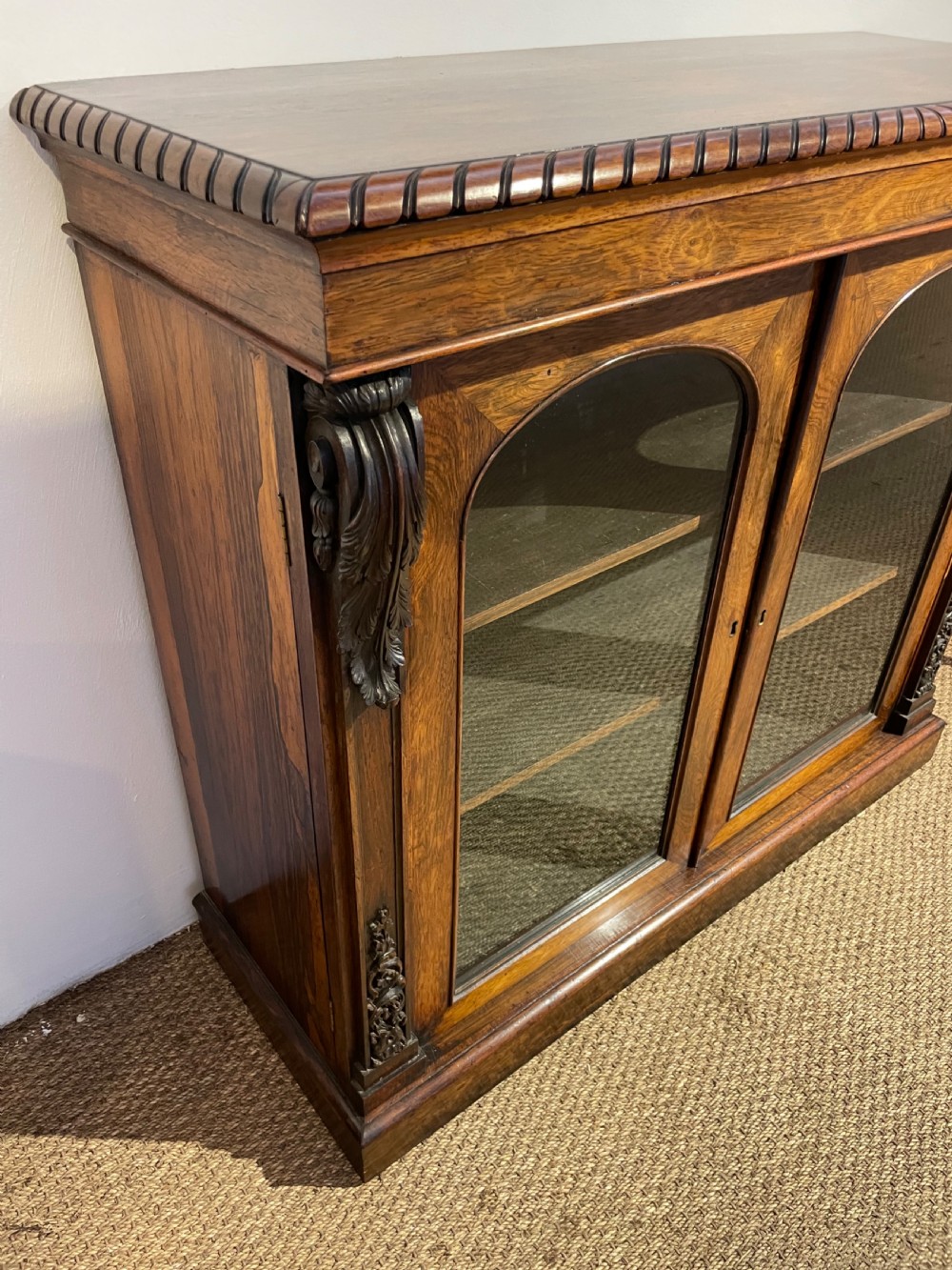 Small rosewood 2 door boookcase  View IV