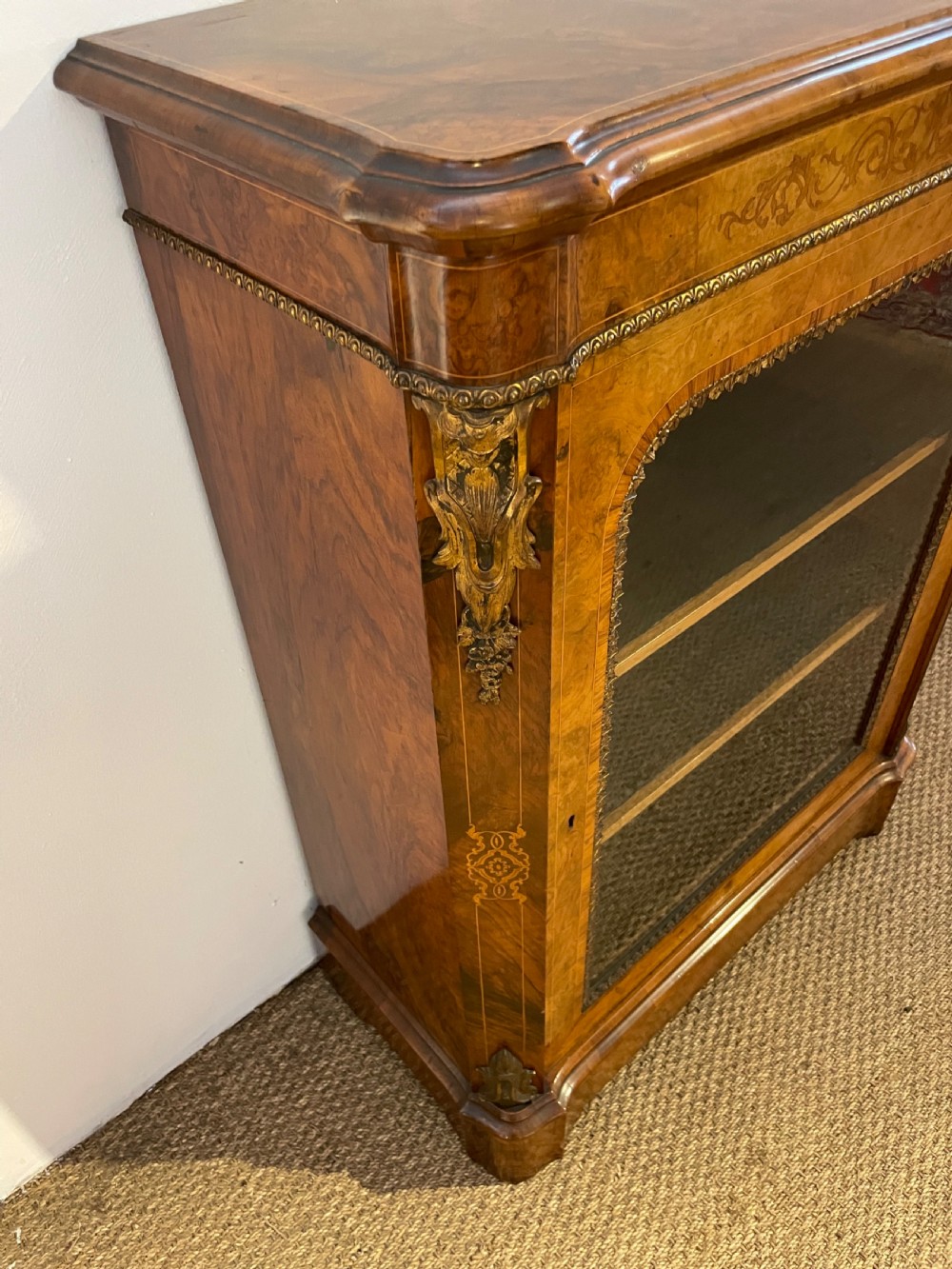 Walnut pier cabinet / bookcase  View V