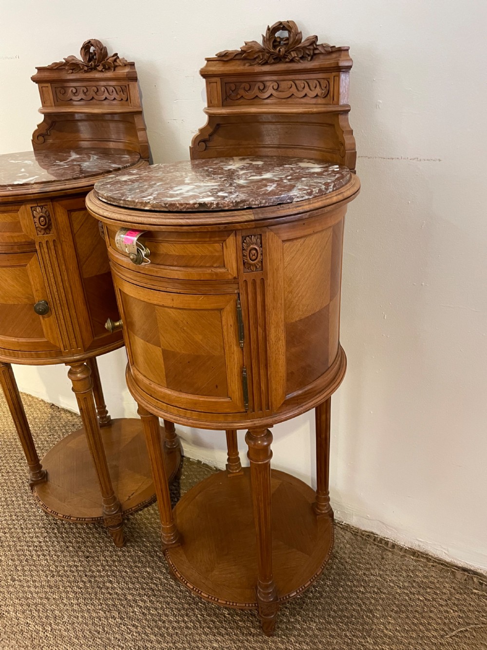 Pair of walnut bedside cabinets  View II