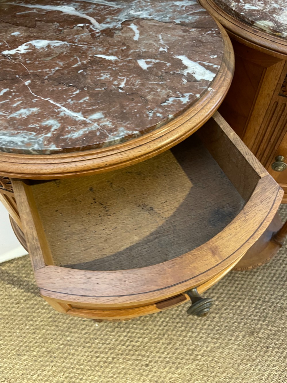 Pair of walnut bedside cabinets  View V