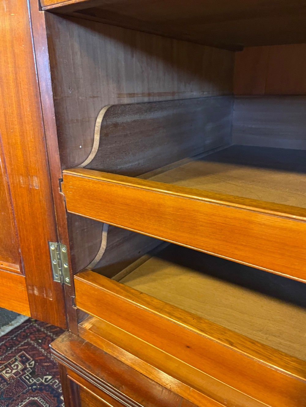 Victorian flame mahogany linen press  View V