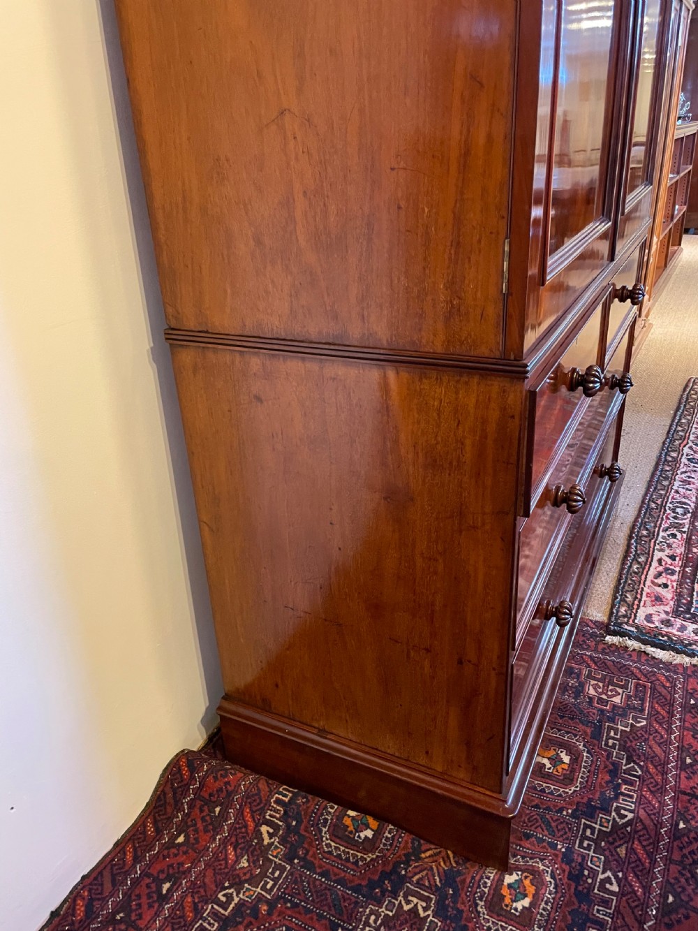 Victorian flame mahogany linen press  View X