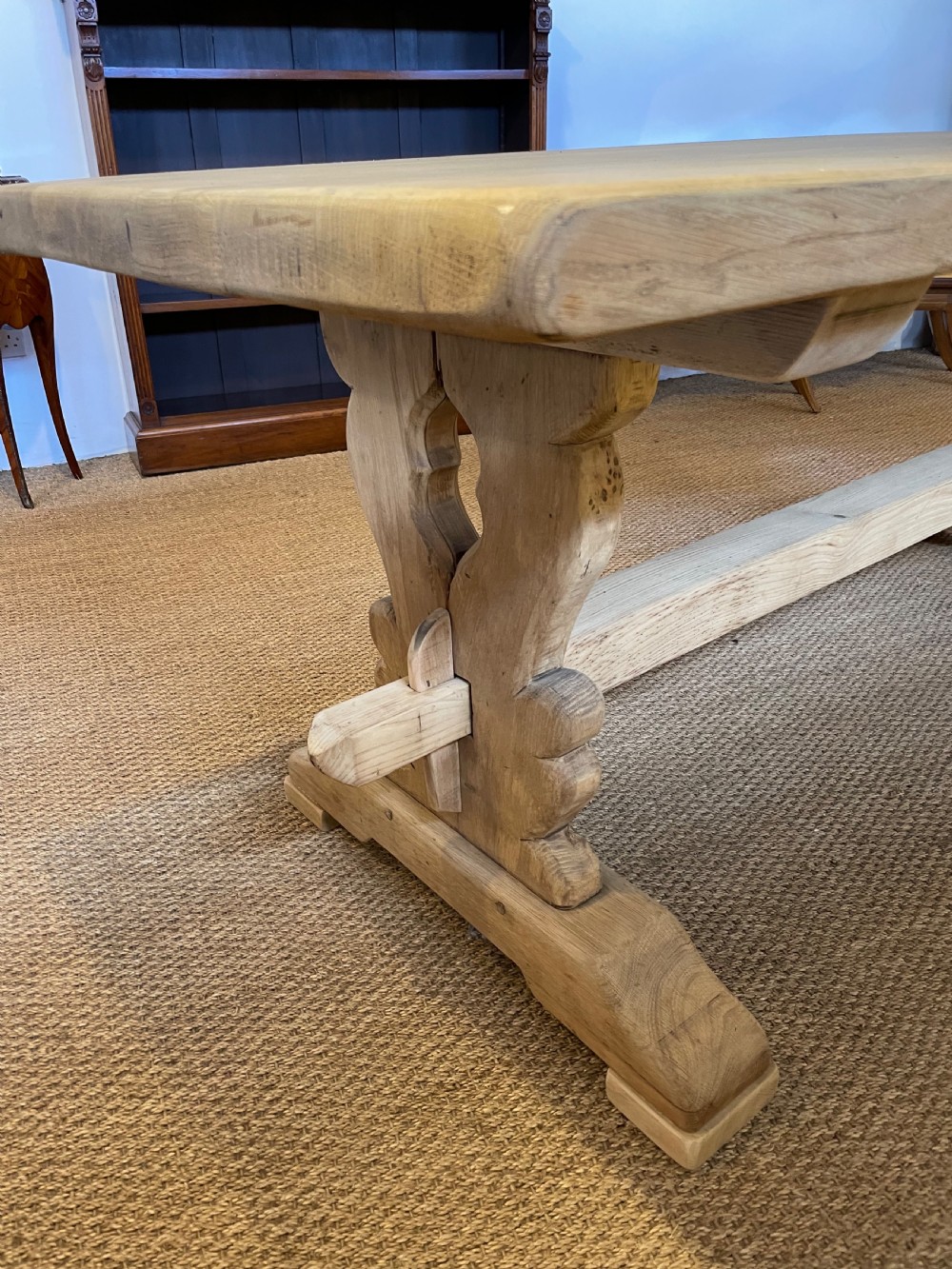 Scrubbed oak refectory table  View II