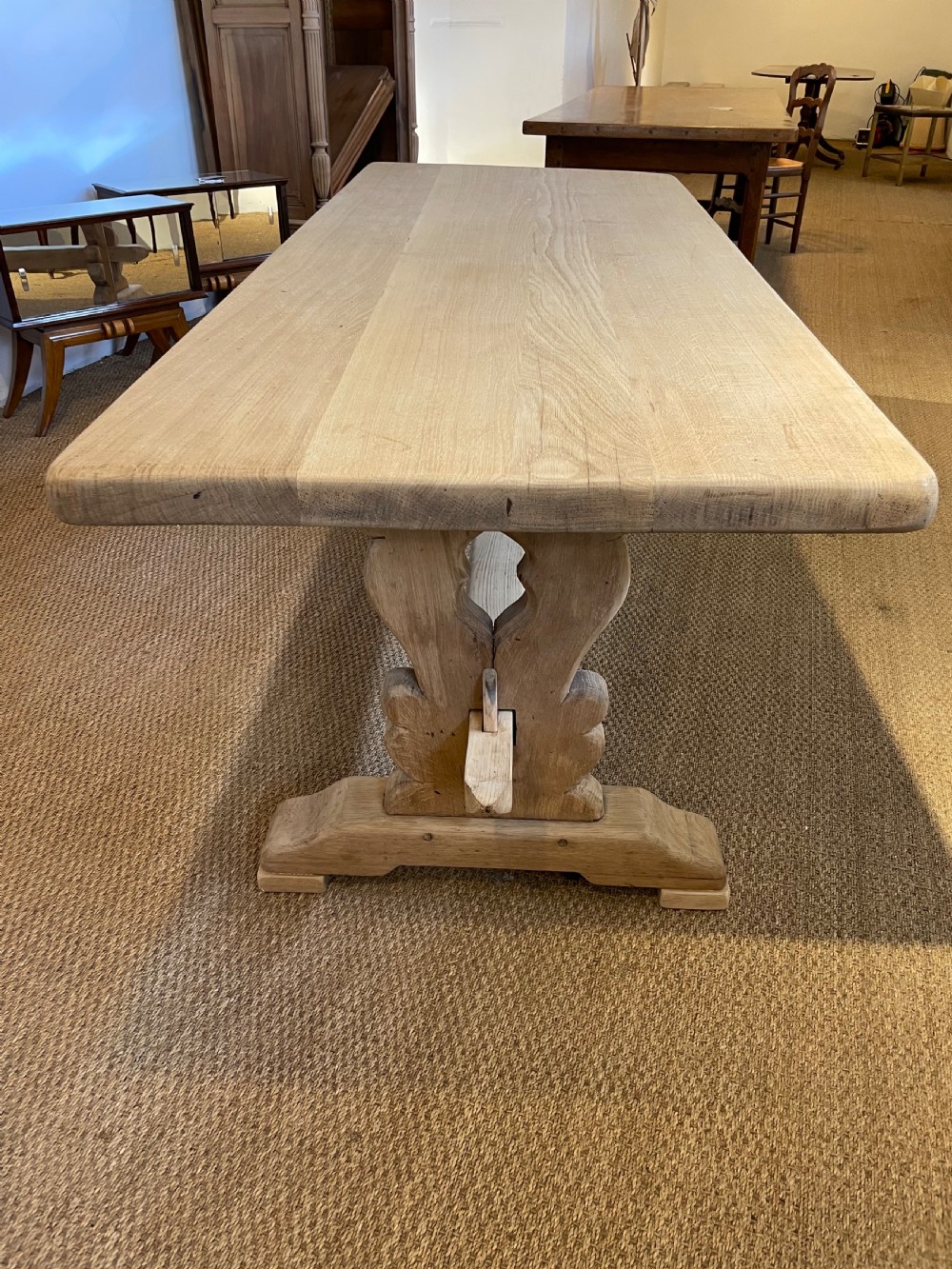 Scrubbed oak refectory table  View IV