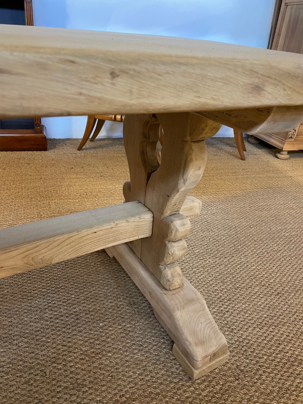 Scrubbed oak refectory table  View XI