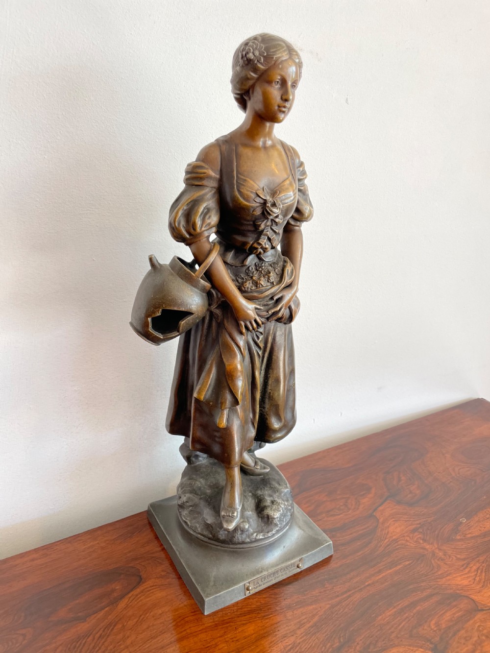 Spelter figure of a woman “ La Cruche Cassee “ View II