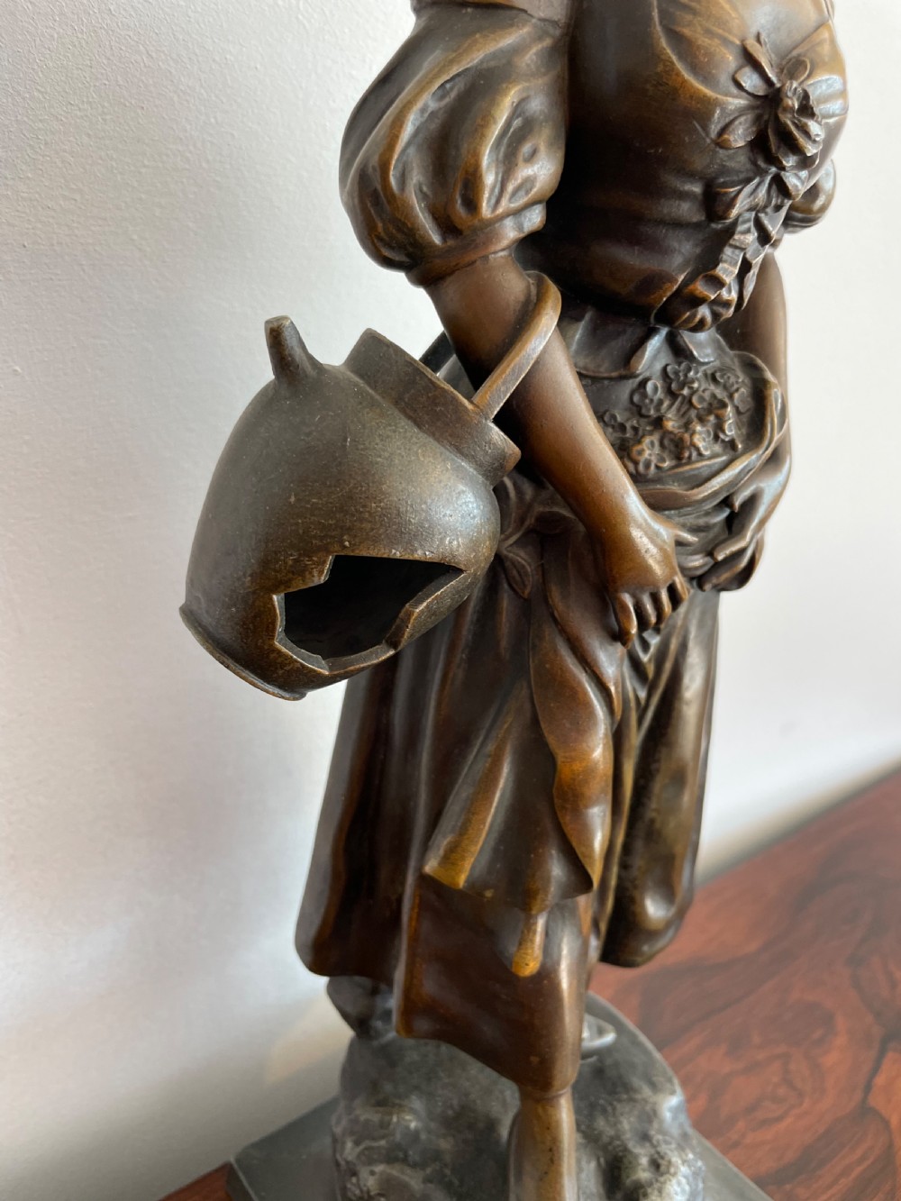 Spelter figure of a woman “ La Cruche Cassee “ View III