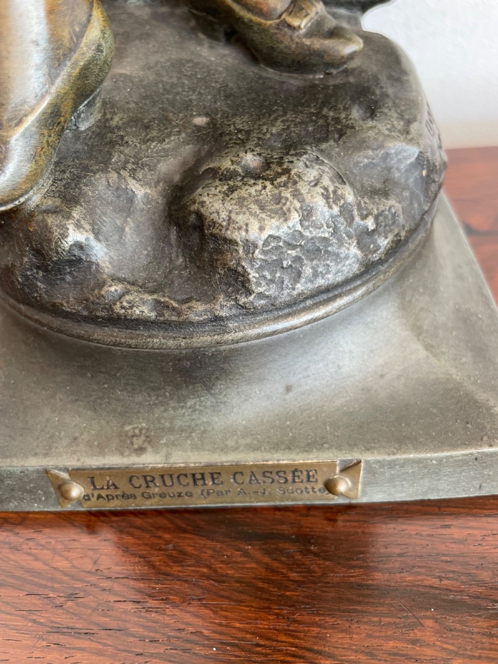 Spelter figure of a woman “ La Cruche Cassee “ View V