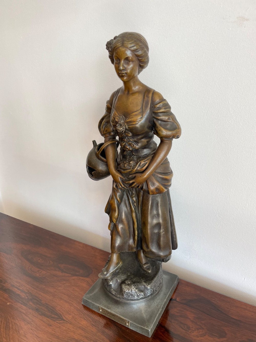 Spelter figure of a woman “ La Cruche Cassee “ View VII