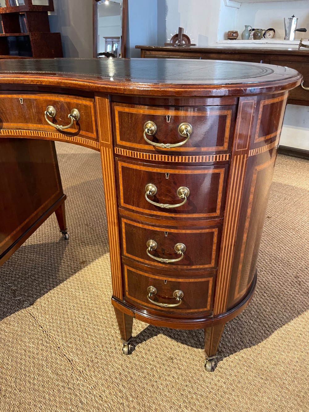 Antique kidney shaped desk  View IV