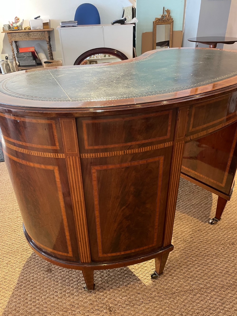 Antique kidney shaped desk  View V