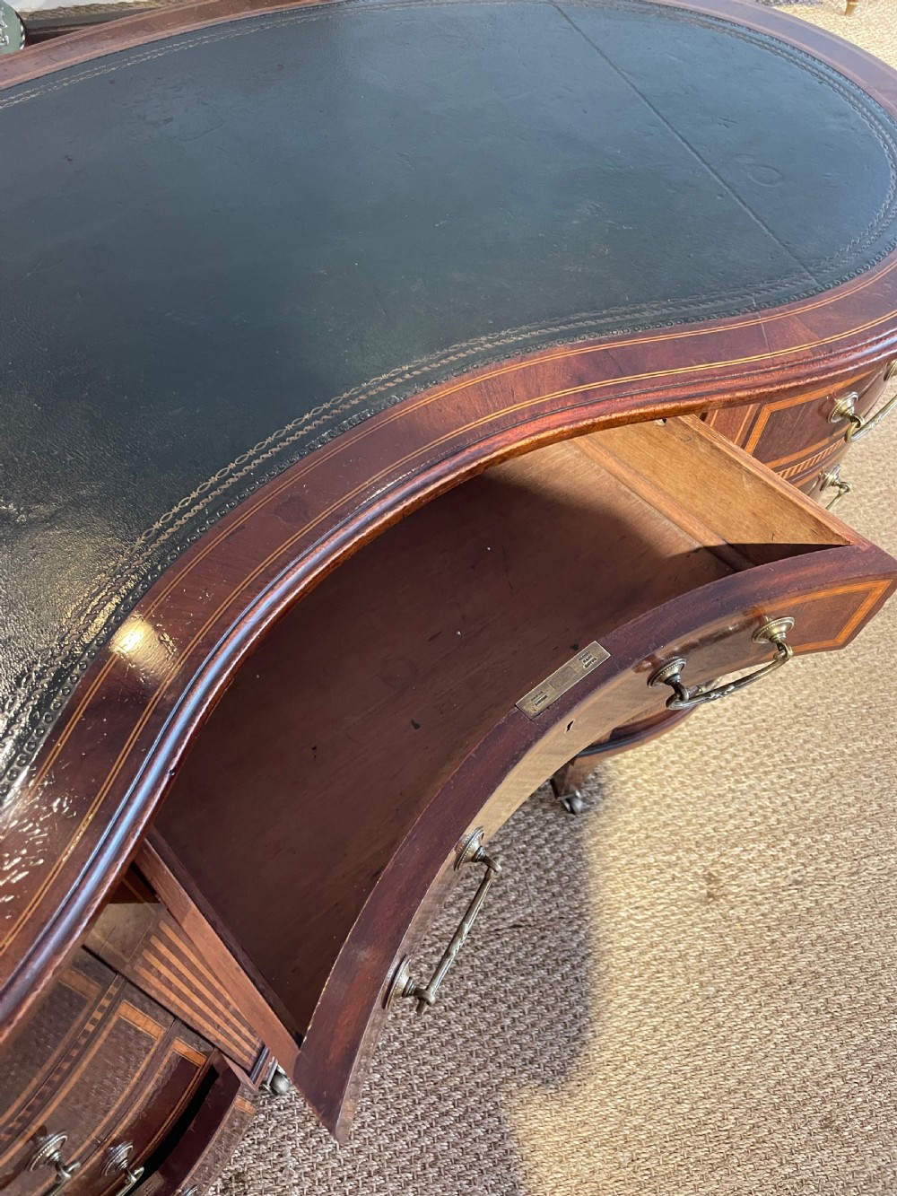Antique kidney shaped desk  View XII