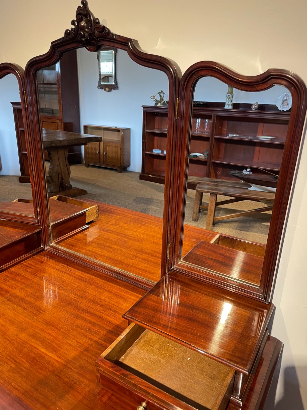 Antique mahogany dressing table  View V