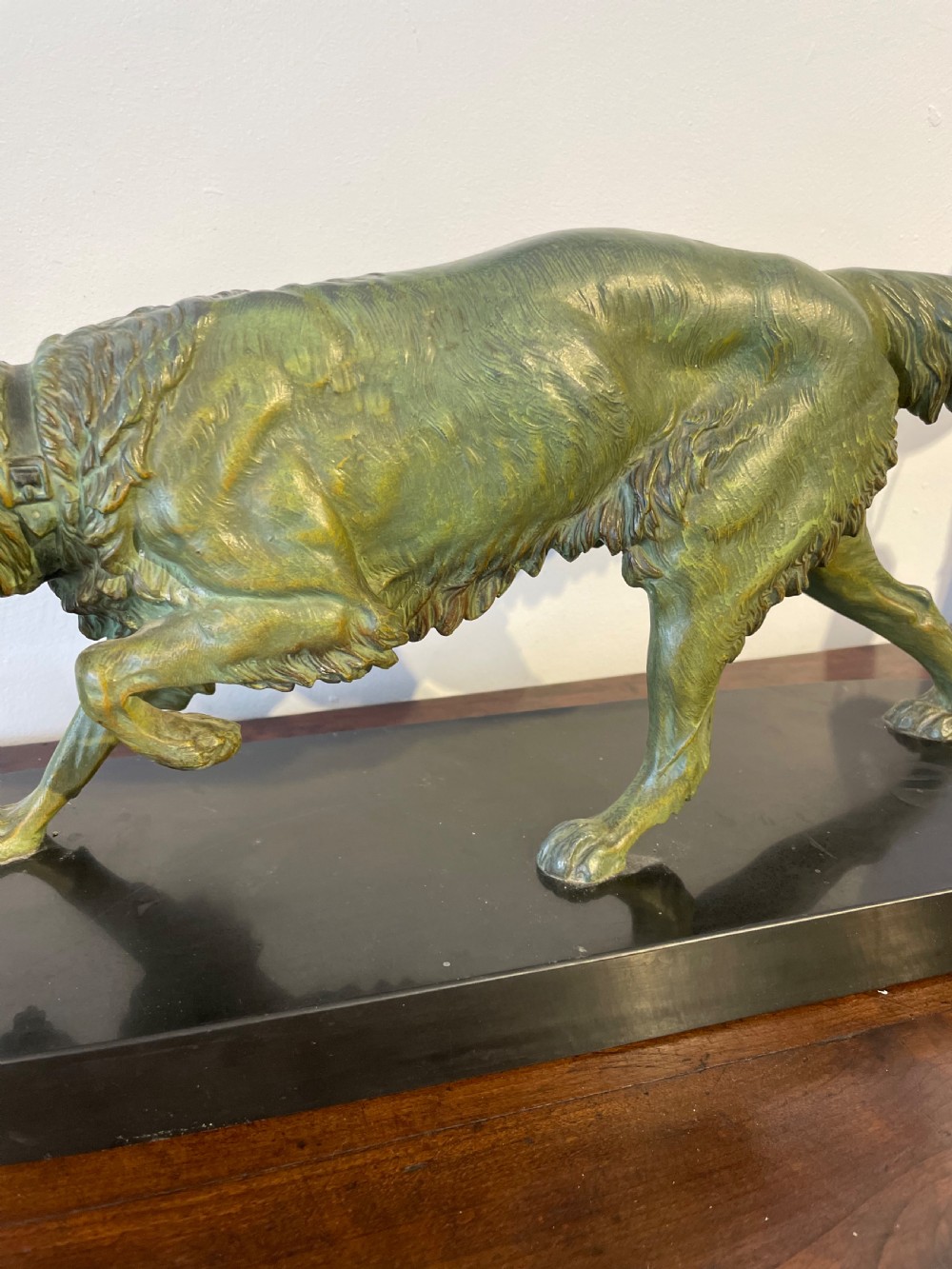 Art Deco spelter retriever  View III