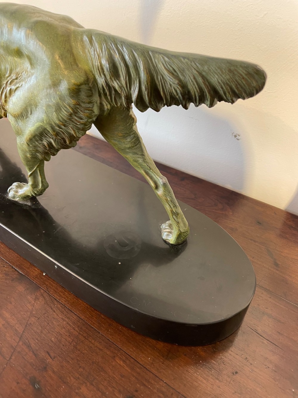 Art Deco spelter retriever  View VI