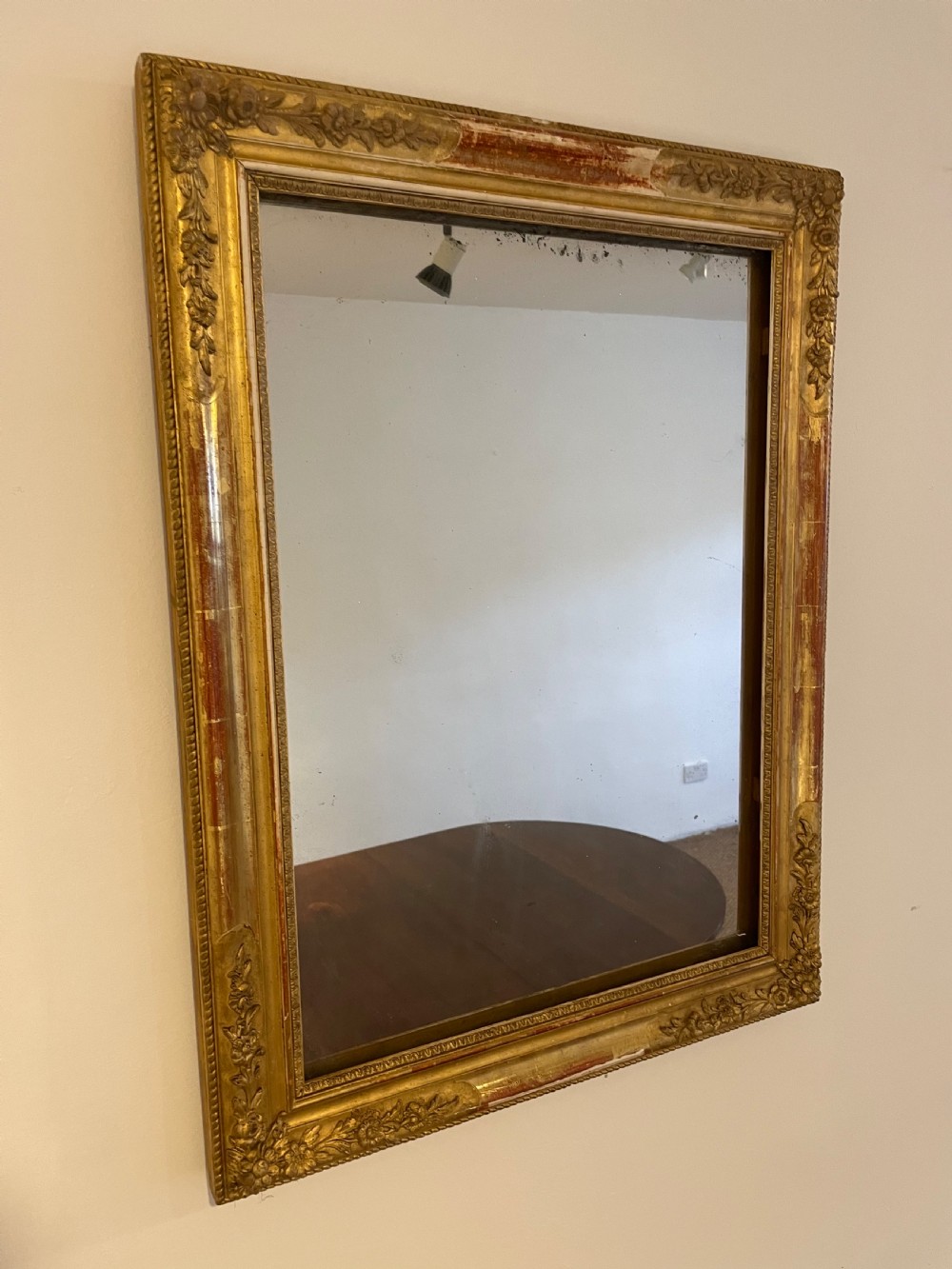 Small gilt mirror  26 “ x 34.5 “ H 
