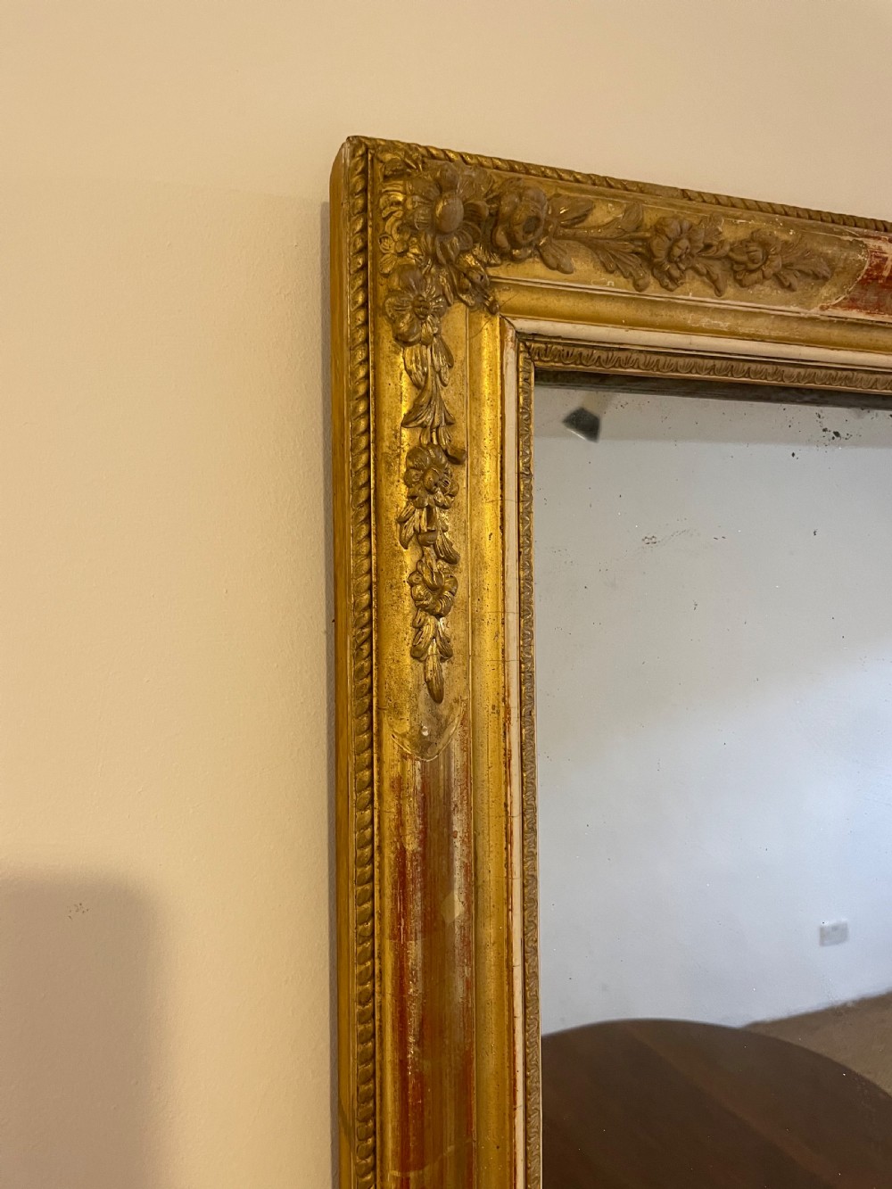 Small gilt mirror  26 “ x 34.5 “ H  View V