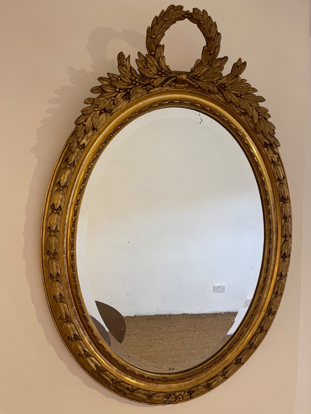Napoleon III oval gilt mirror 