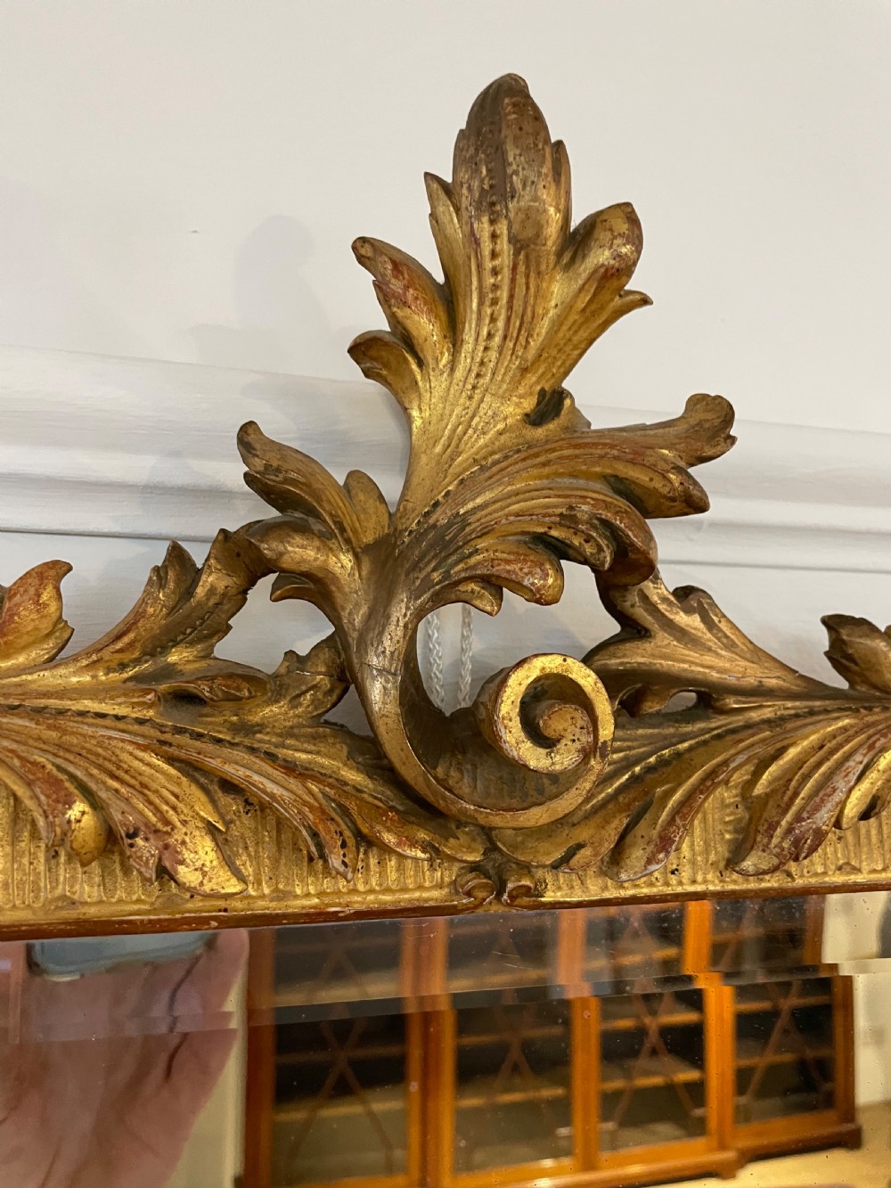 Small antique carved wooden gilt mirror  View VII