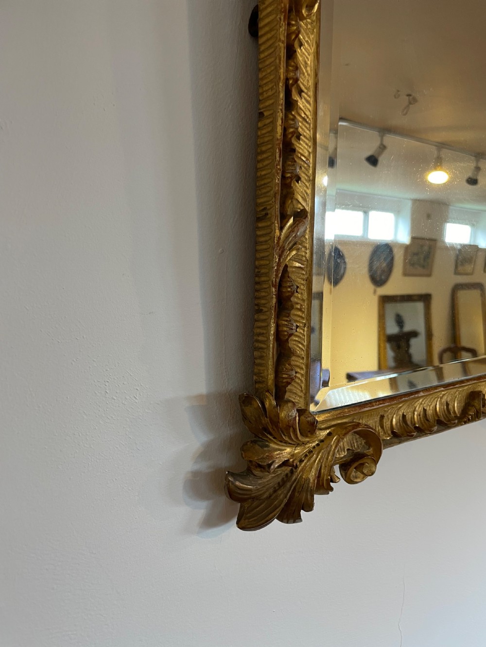 Small antique carved wooden gilt mirror  View VIII