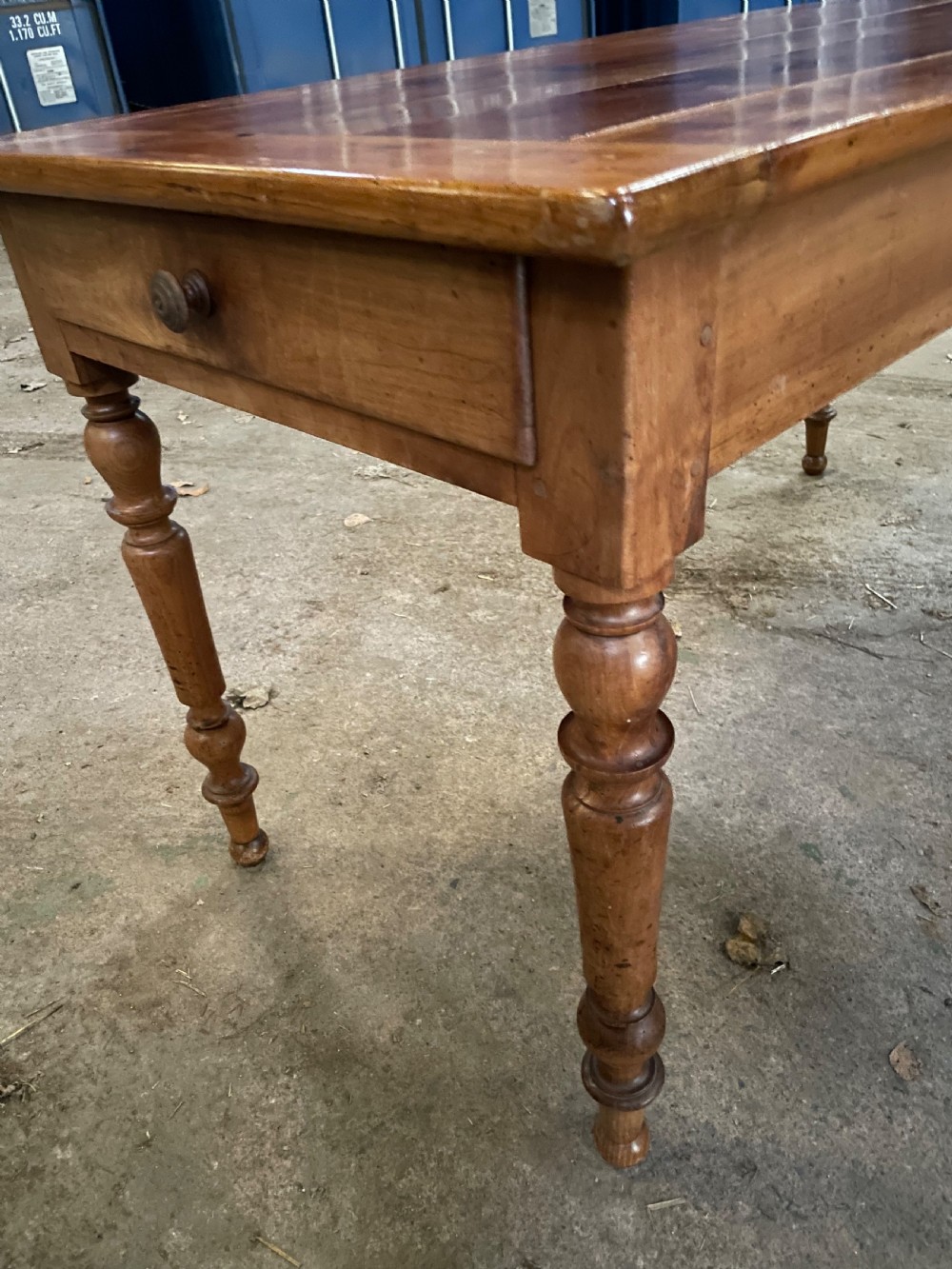 Small cherry wood farm table  View IV
