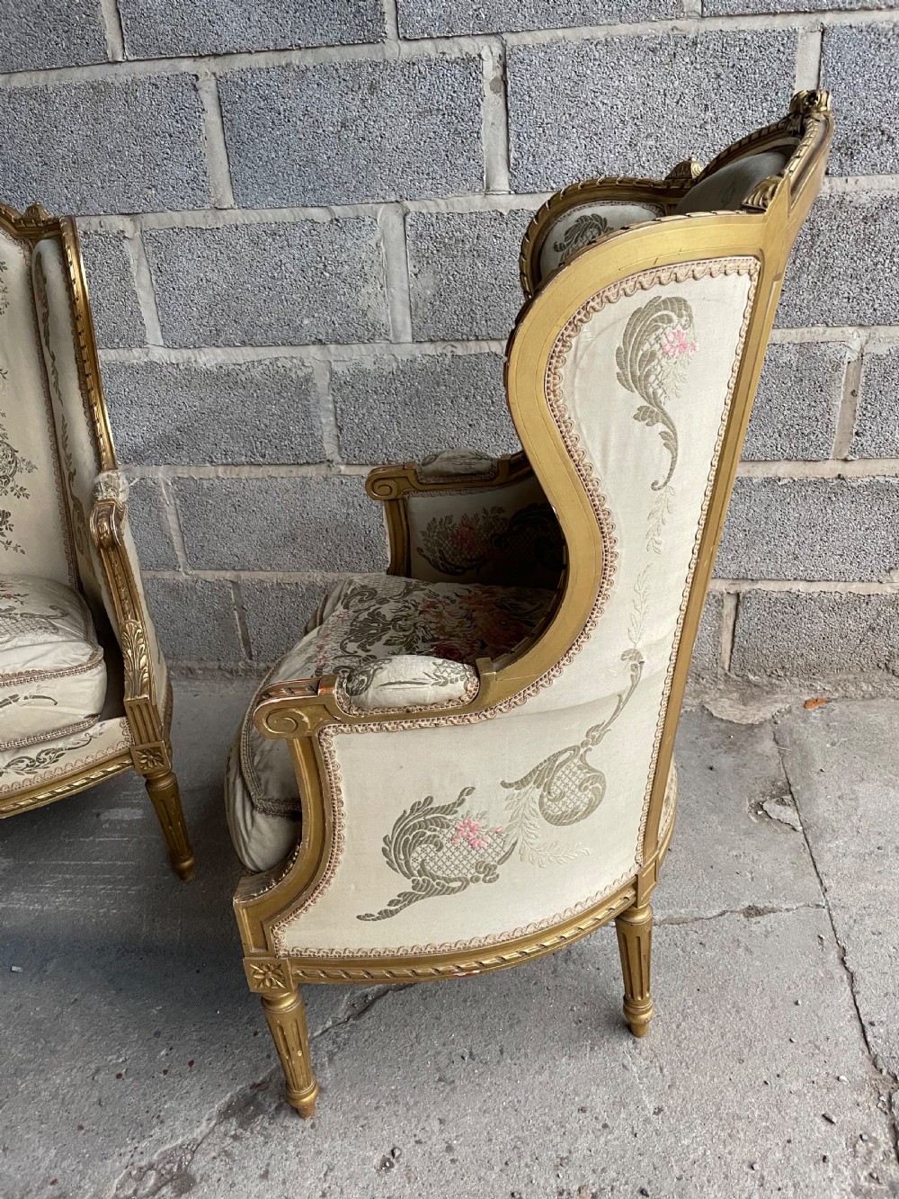 Pair of gilt wood fauteuils / arm chairs  View VI
