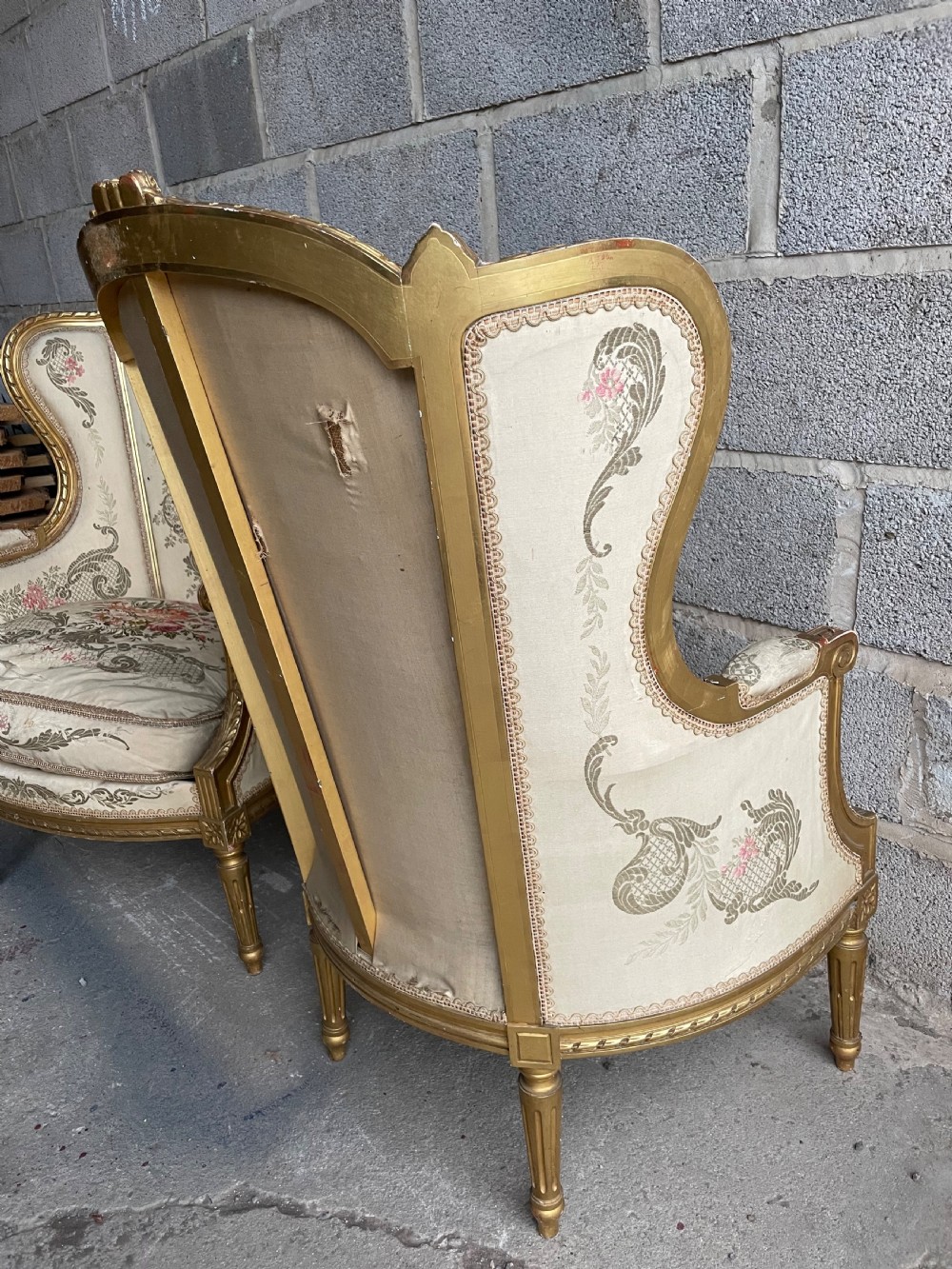 Pair of gilt wood fauteuils / arm chairs  View VII
