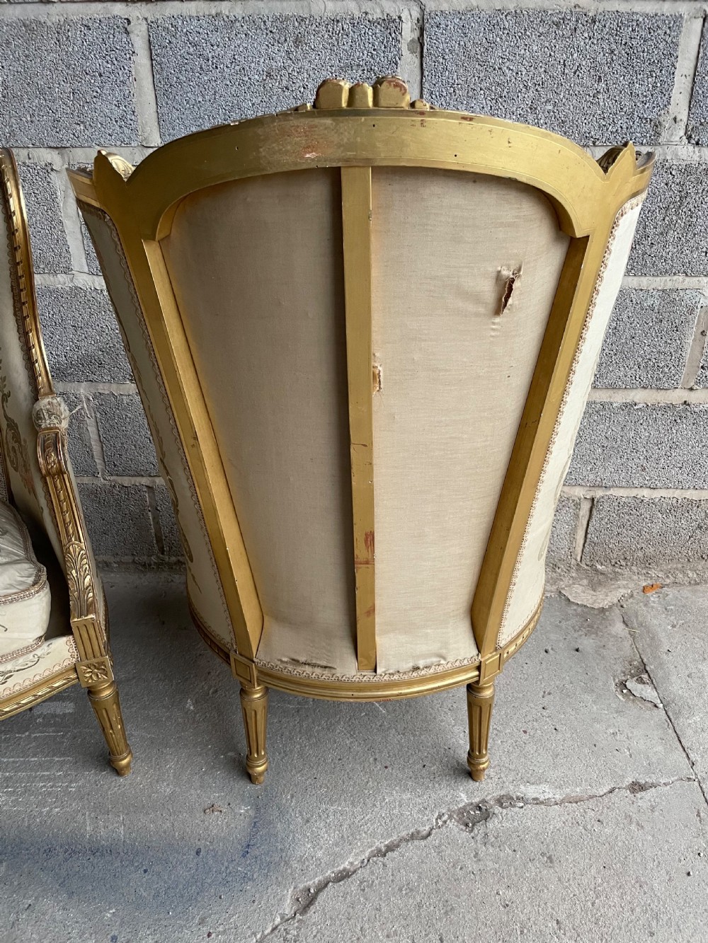 Pair of gilt wood fauteuils / arm chairs  View VIII