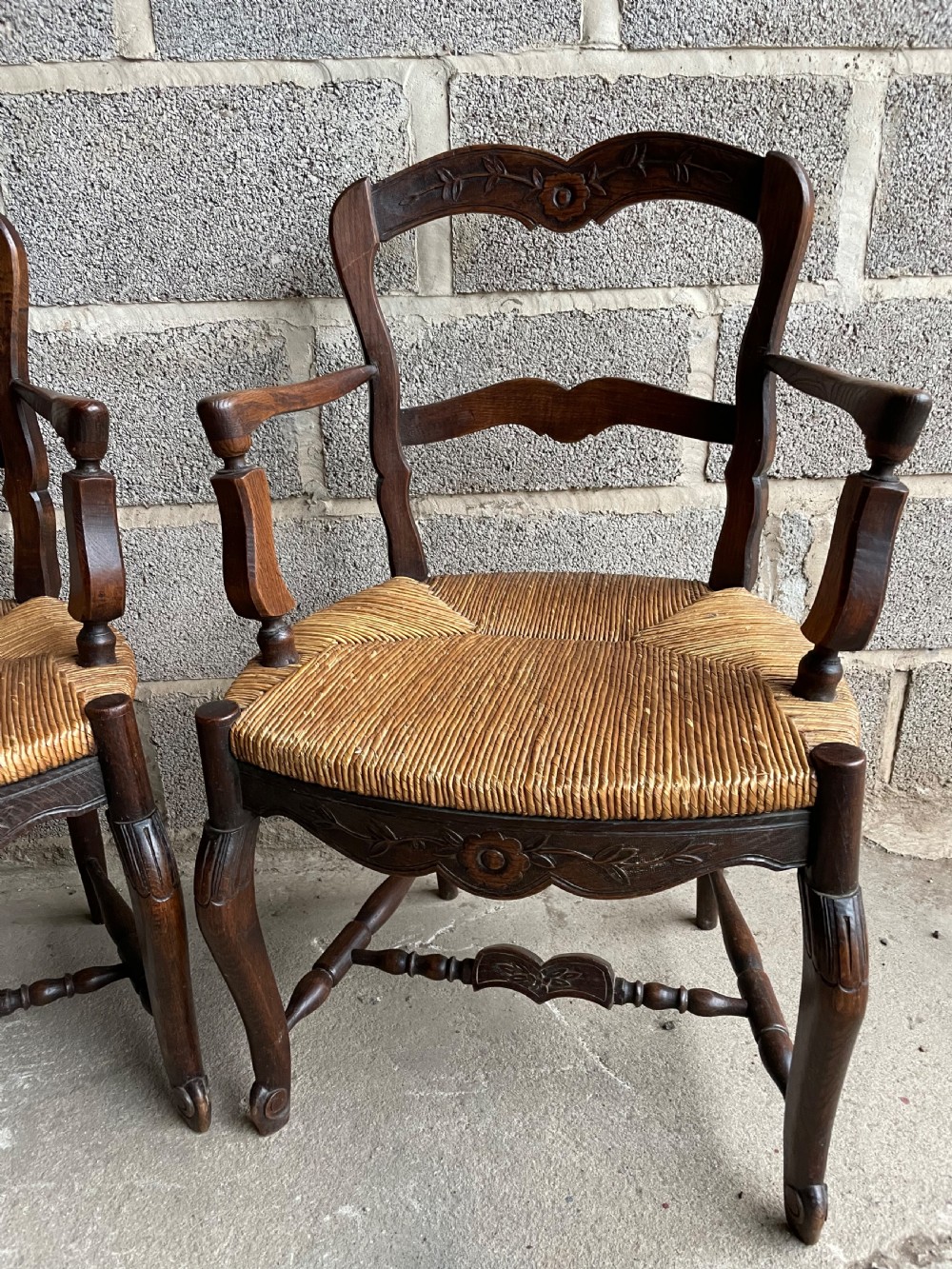 Pair of oak country chairs  View II