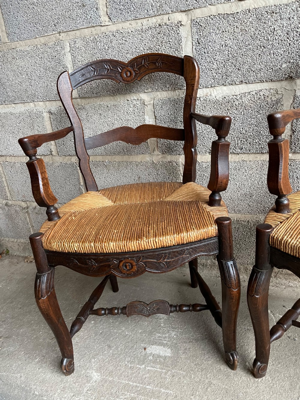 Pair of oak country chairs  View III