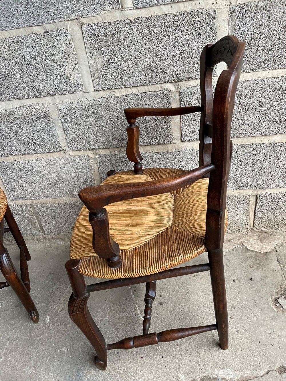 Pair of oak country chairs  View V