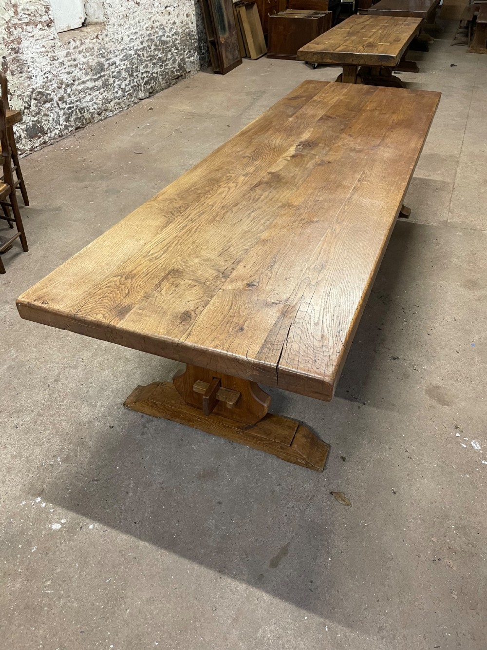 Large oak refectory table 2.95 meters 