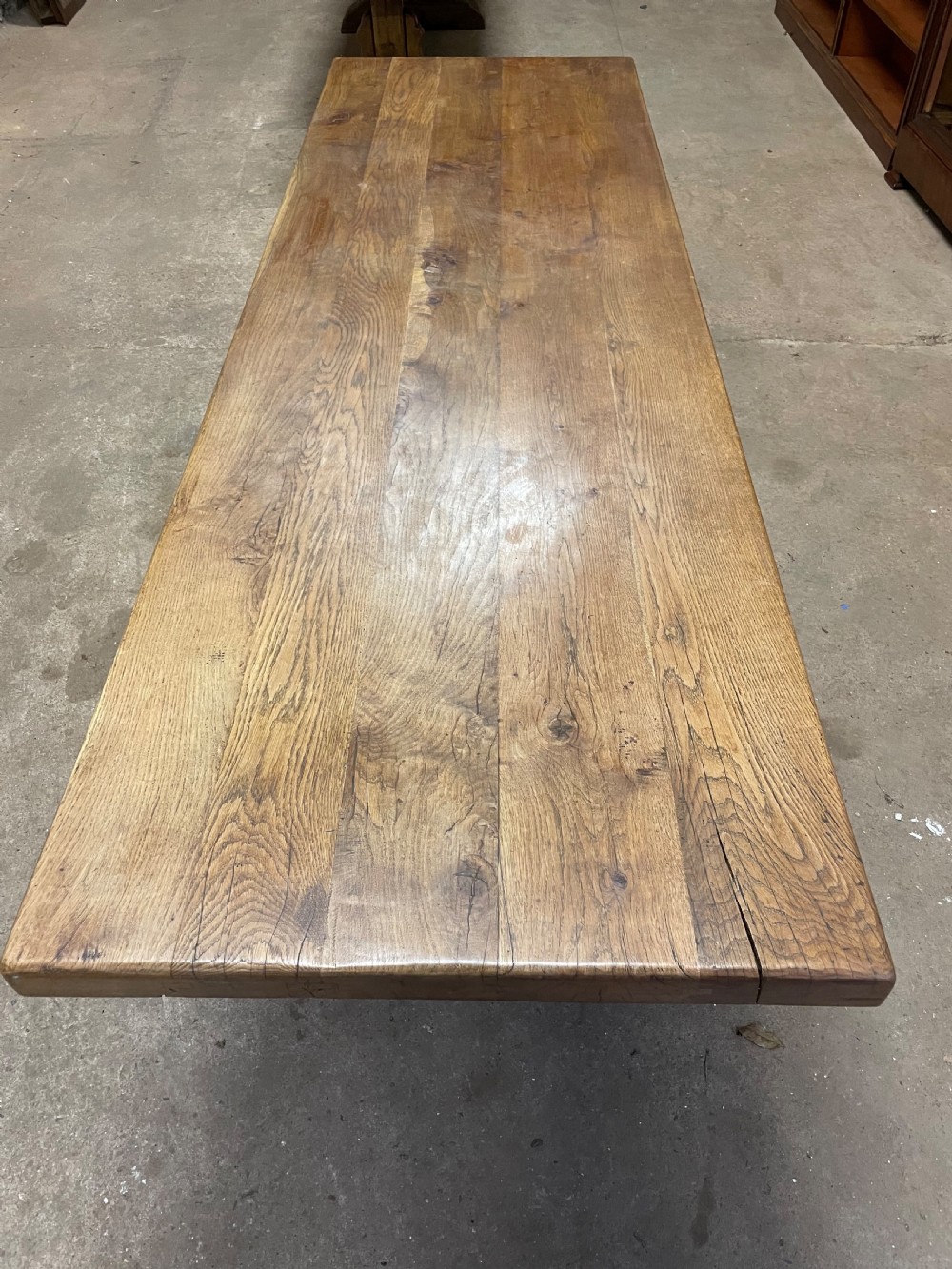 Large oak refectory table 2.95 meters  View II