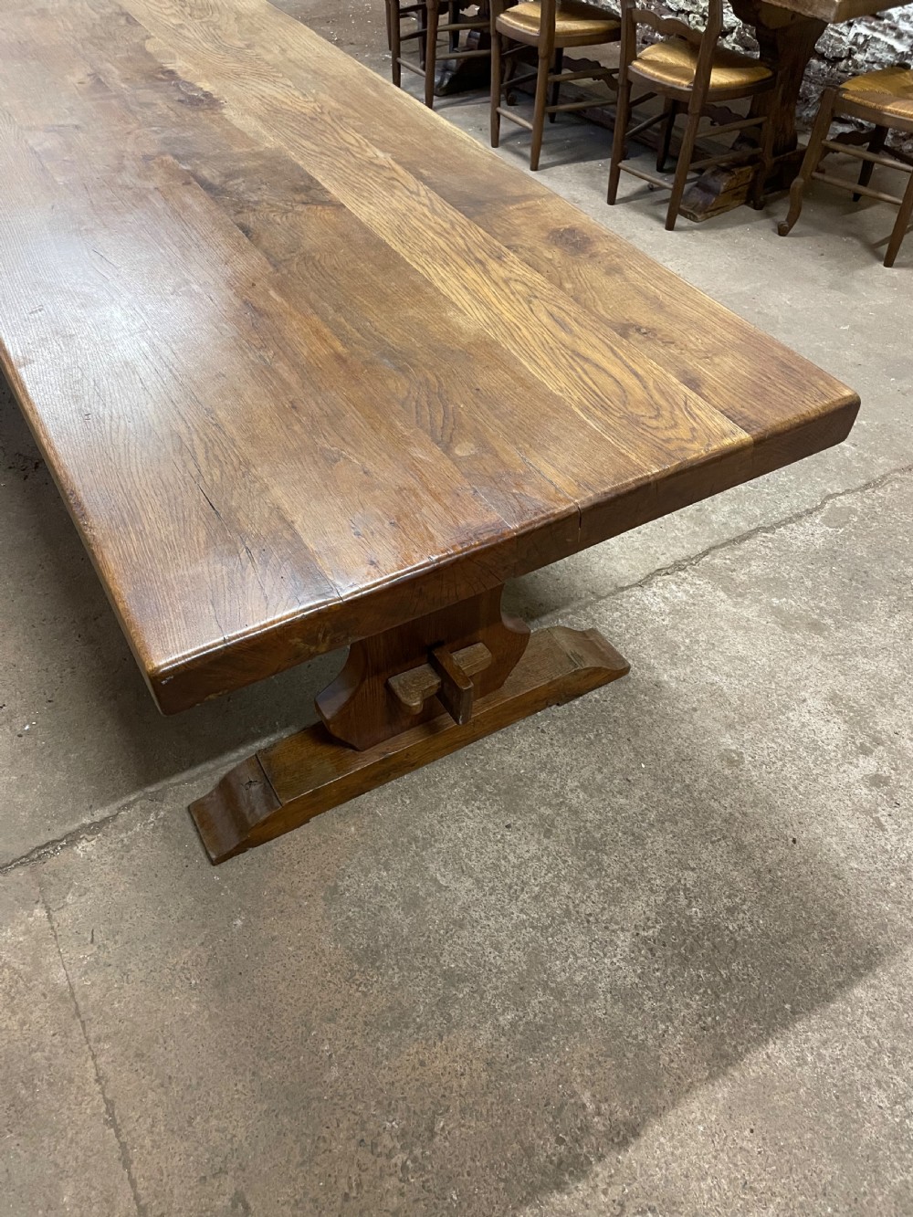 Large oak refectory table 2.95 meters  View IX