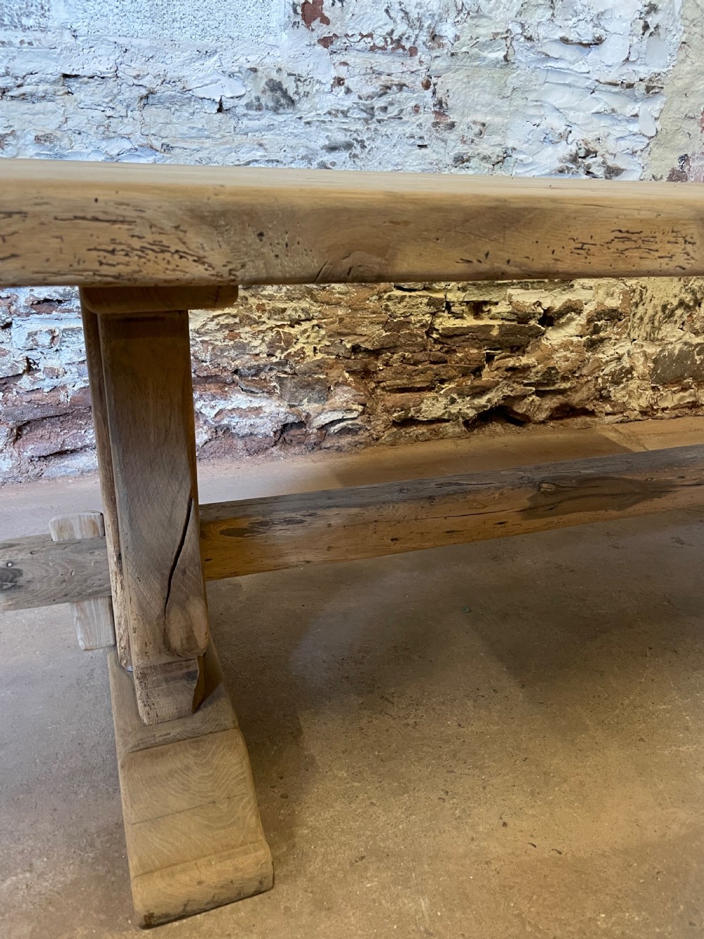 Scrubbed oak refectory table  View IV