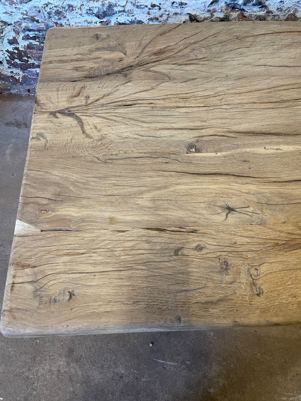 Scrubbed oak refectory table  View VI