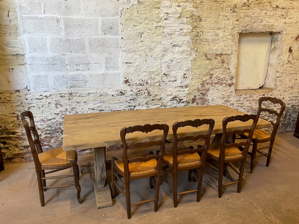Scrubbed oak refectory table  View XII