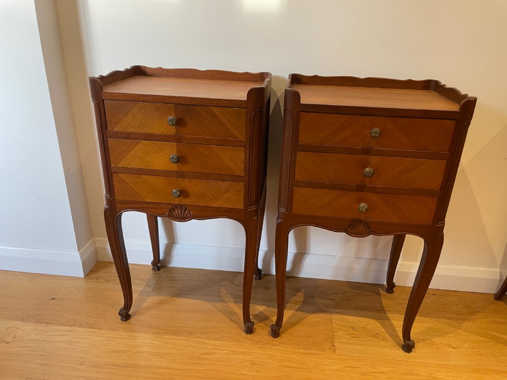 Pair of French bedside cabinets 