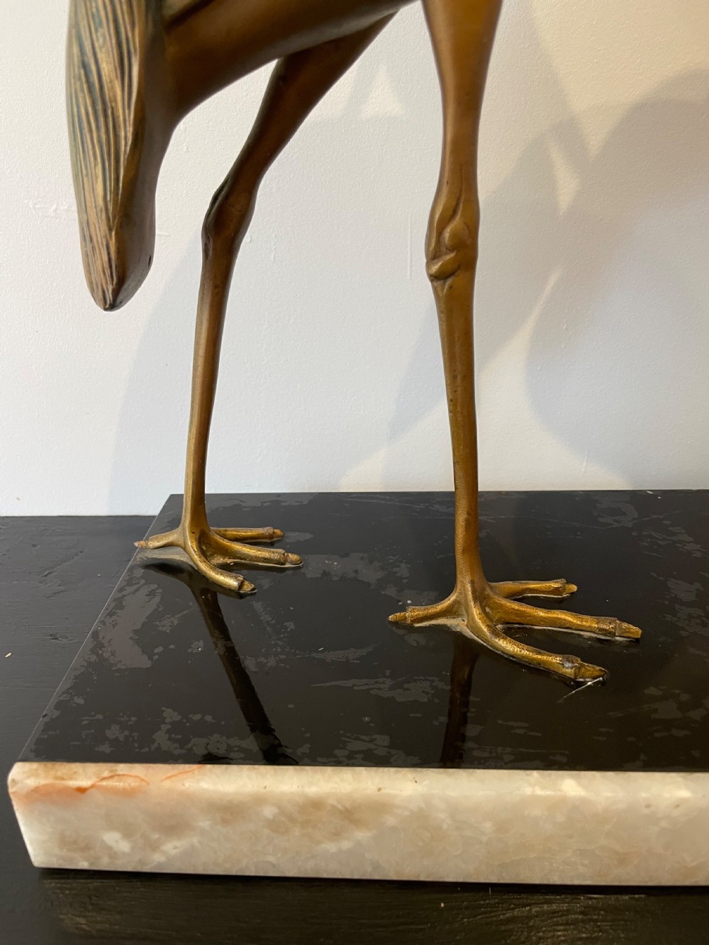 Art Deco spelter sculpture of 2 Herons  View III