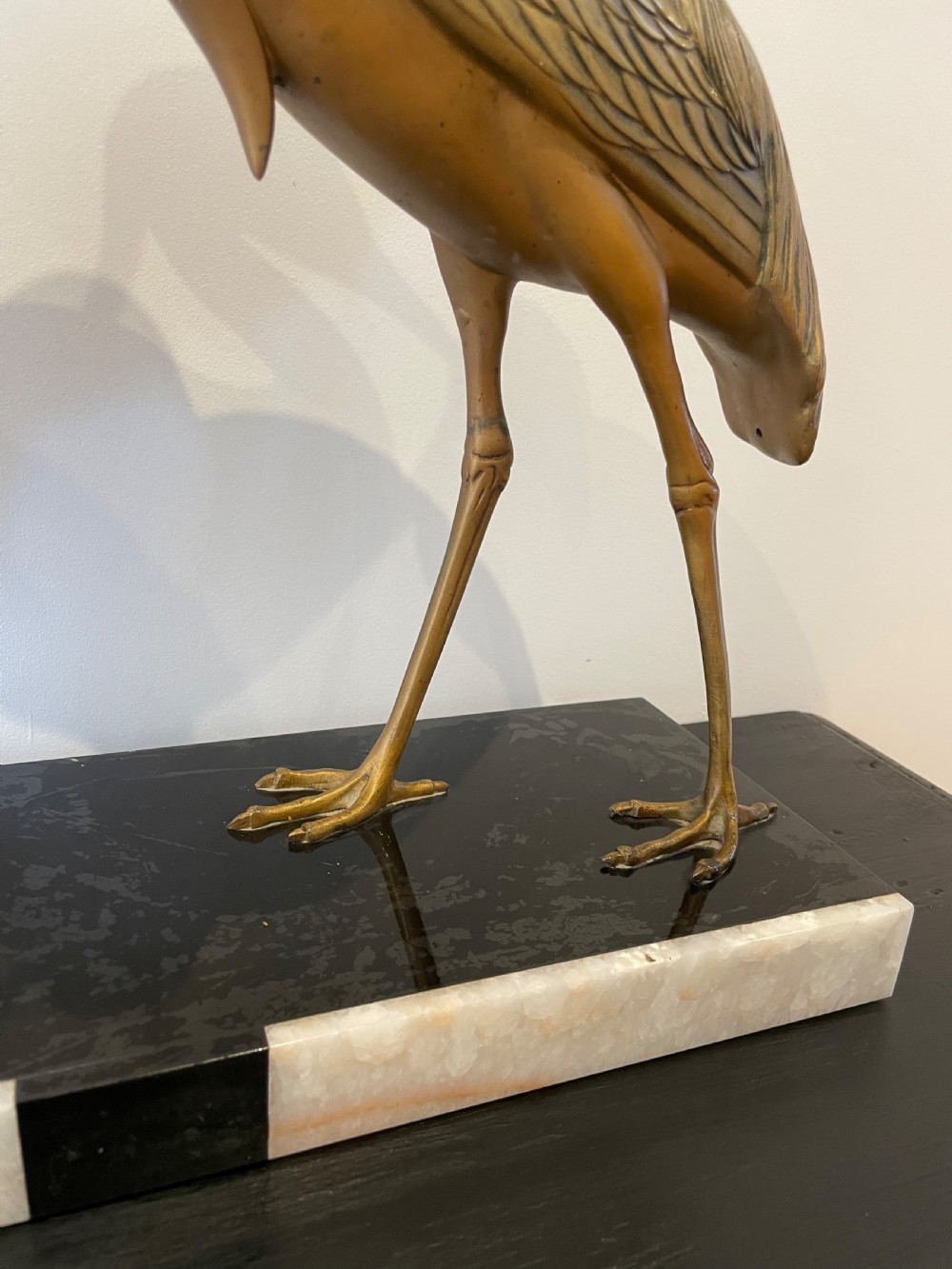 Art Deco spelter sculpture of 2 Herons  View IV