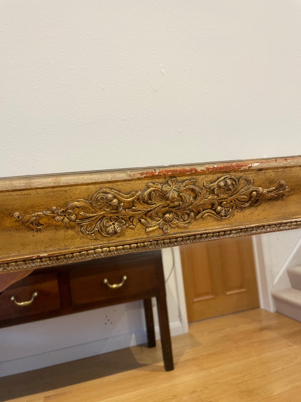 Early 19th French over mantle mirror  View III