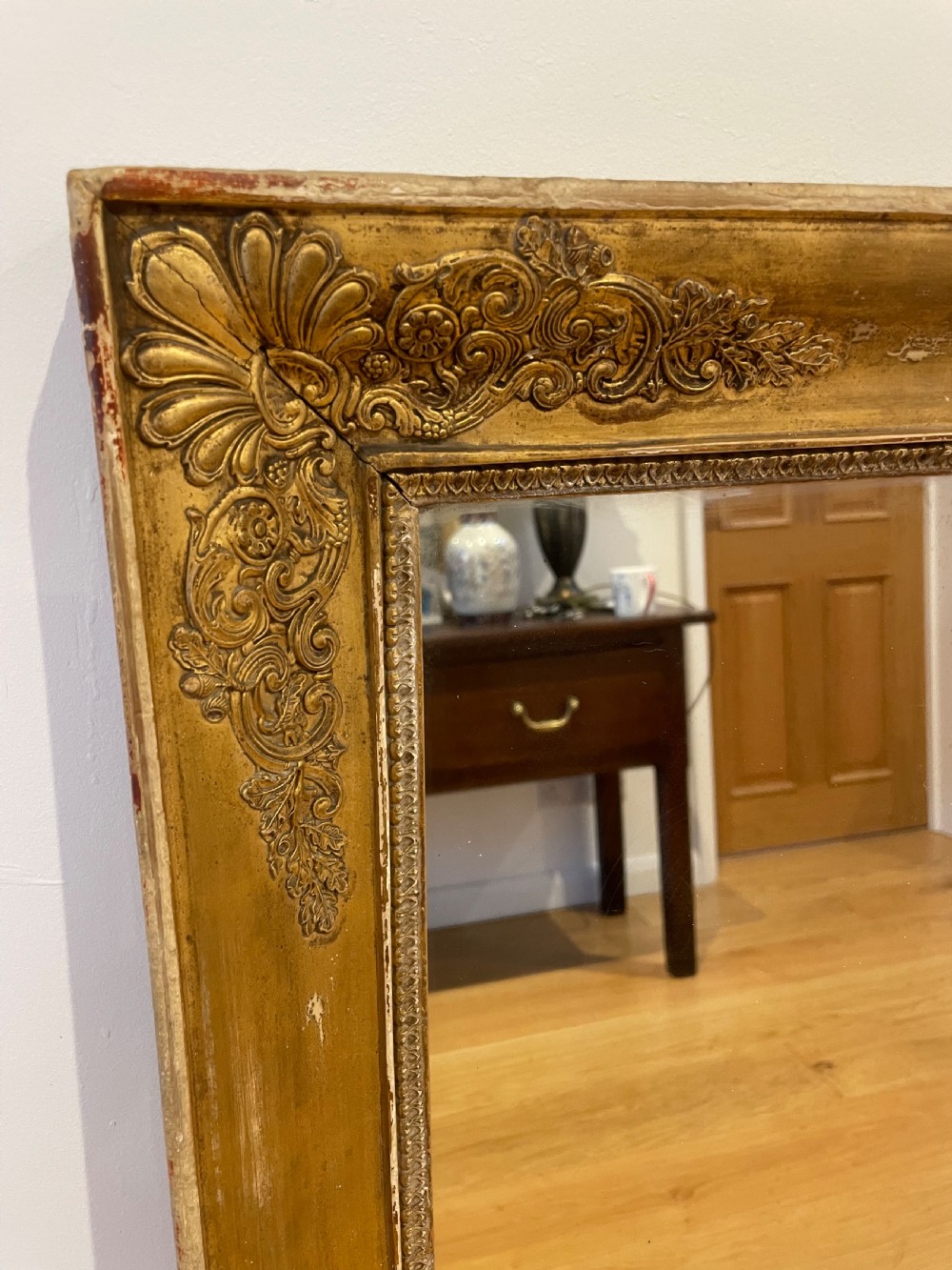Early 19th French over mantle mirror  View IV