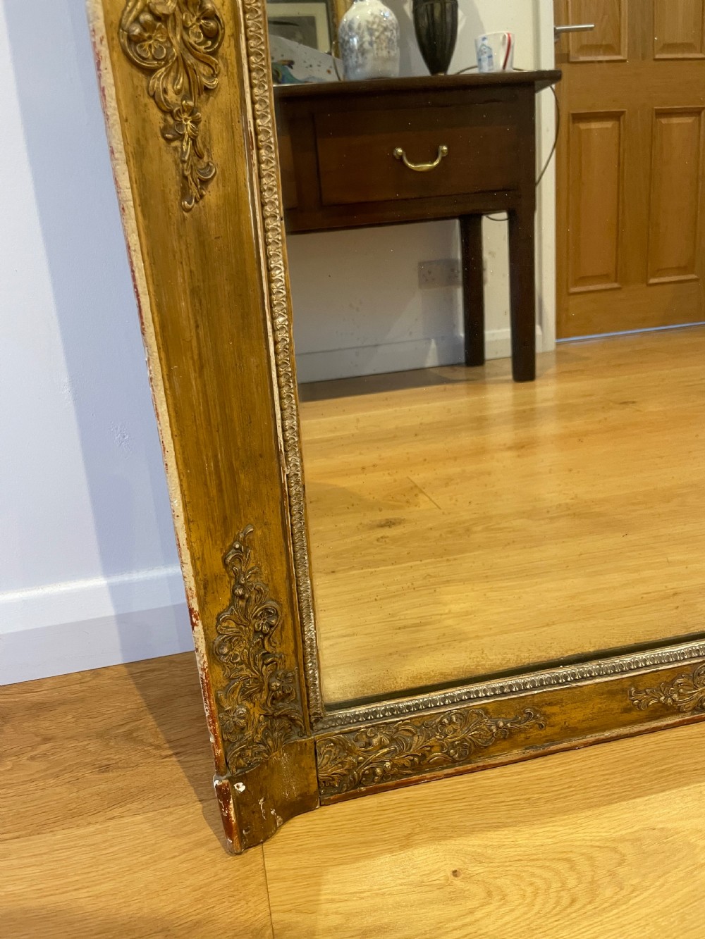 Early 19th French over mantle mirror  View V