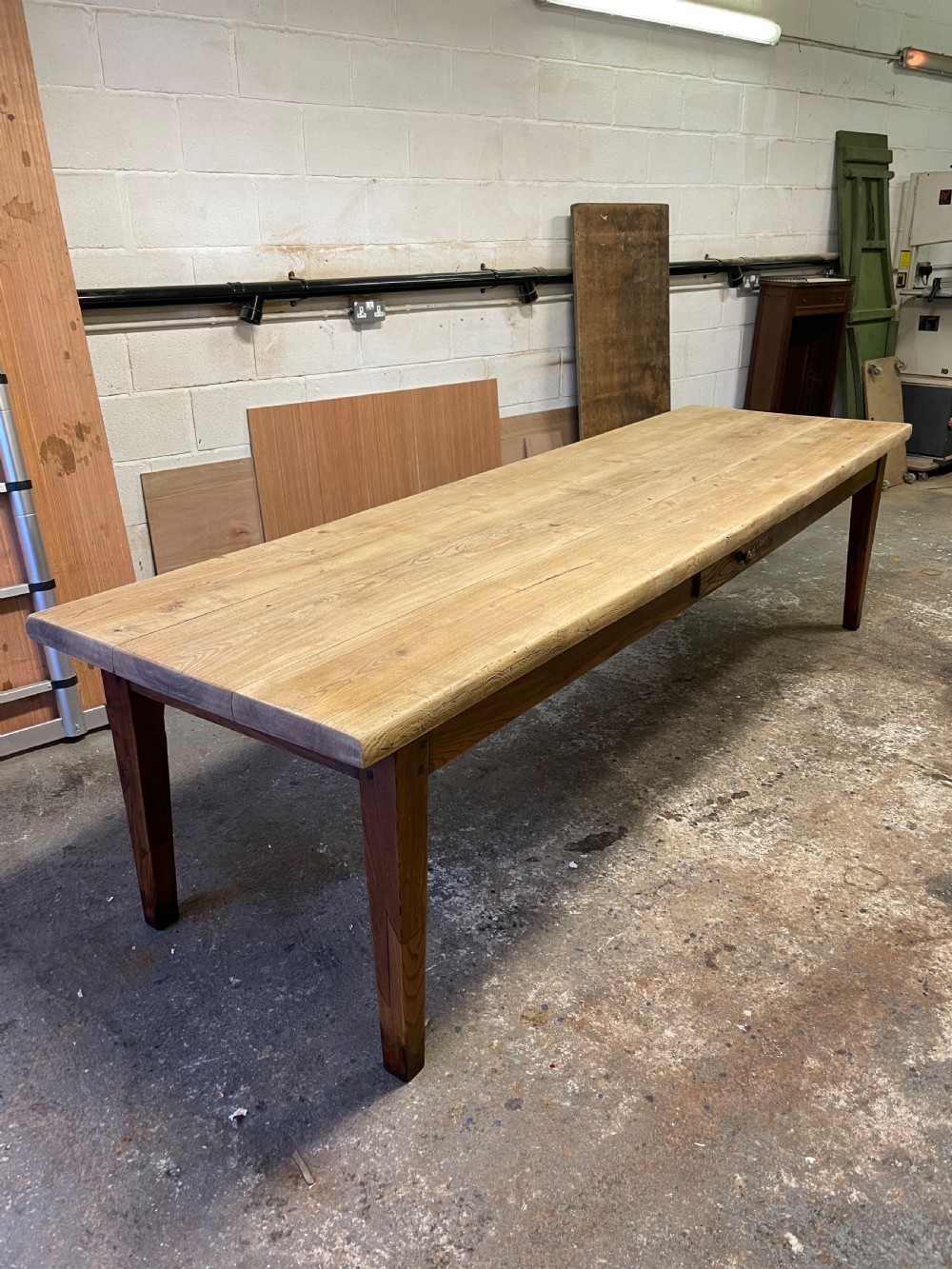 3m scrubbed topped Elm farmhouse table 
