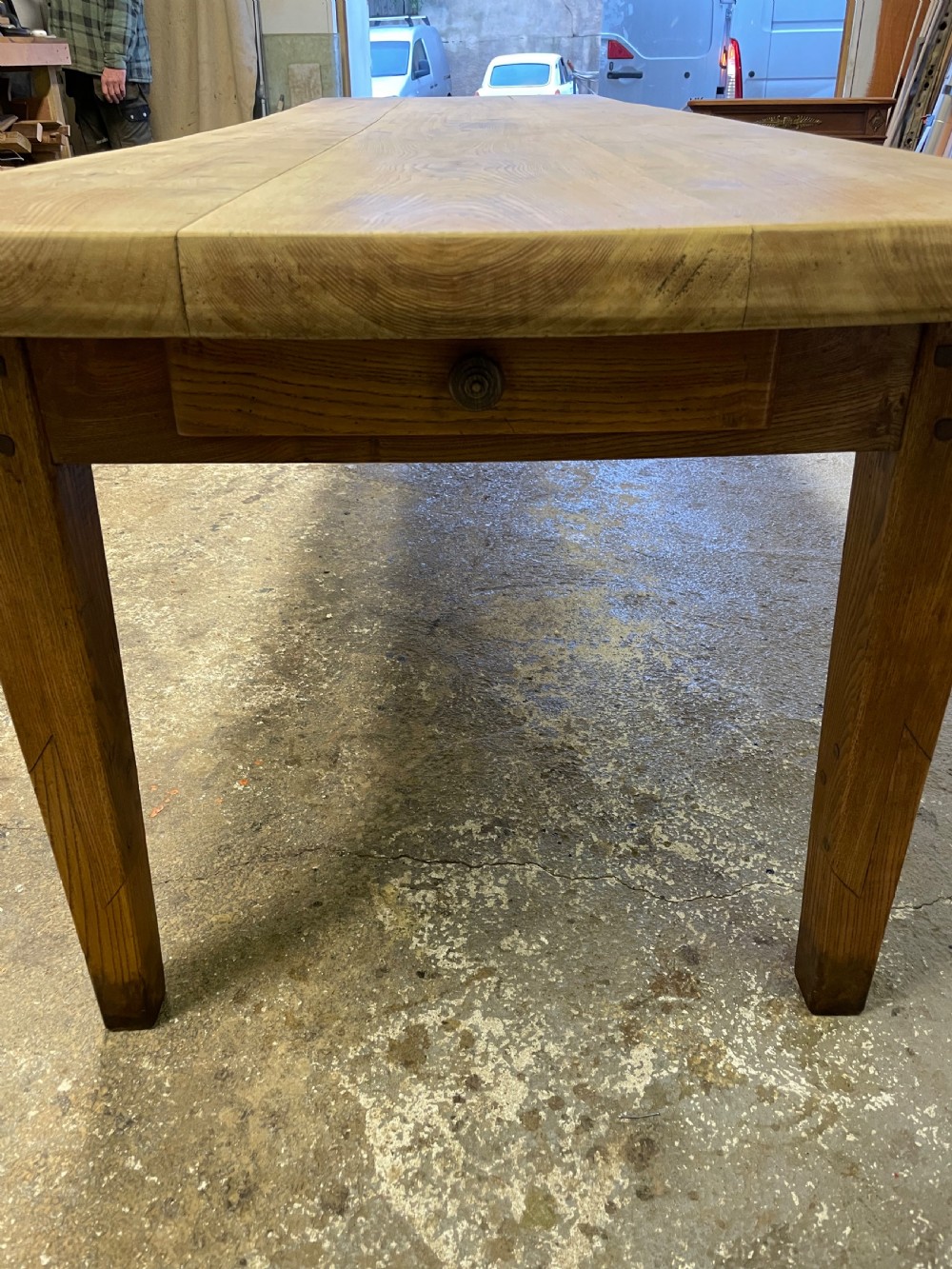 3m scrubbed topped Elm farmhouse table  View IV