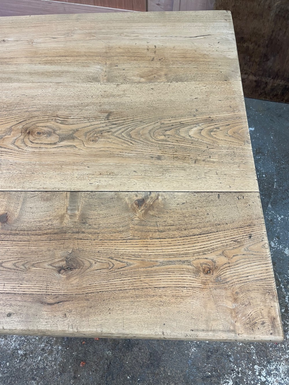 3m scrubbed topped Elm farmhouse table  View V